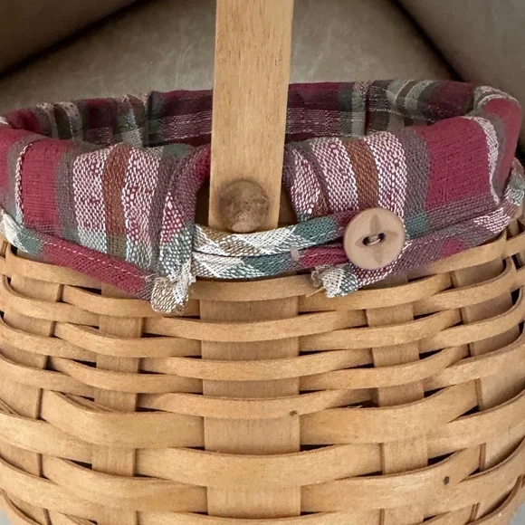 Longaberger 2001 Pumpkin Patch Basket with Lid & Bread Basket Orchard Park Plaid - Picture 6 of 16